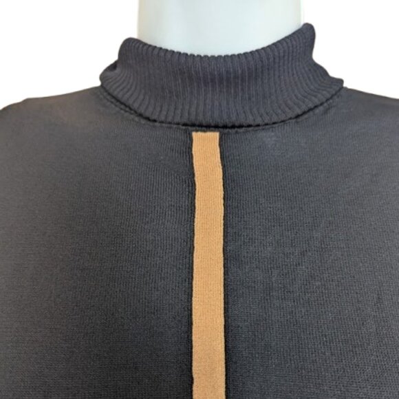 Black and Beige Turtleneck Top Size Medium - Picture 3 of 5